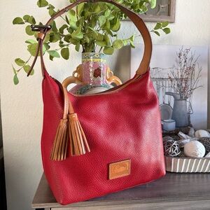 Dooney and Bourke Red Leather Hobo Bag